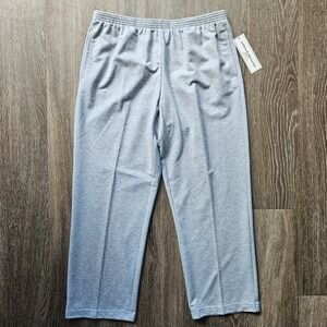 Alfred Dunner Petite Classic Fit Comfort Pull On Pants Trousers Gray PM